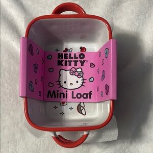 Brand New Hello Kitty Red and Pink Serveware Mini Loaf Pan